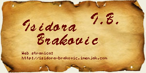 Isidora Braković vizit kartica